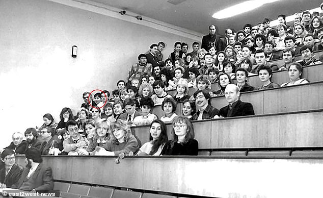 Saule Omarova (circled) is photographed during her studies at Moscow State University, in Russia in 1988 when Mikhail Gorbachev was president of the Soviet Union. She studied under a scholarship named after Vladimir Lenin and wrote a thesis on Karl Marx
